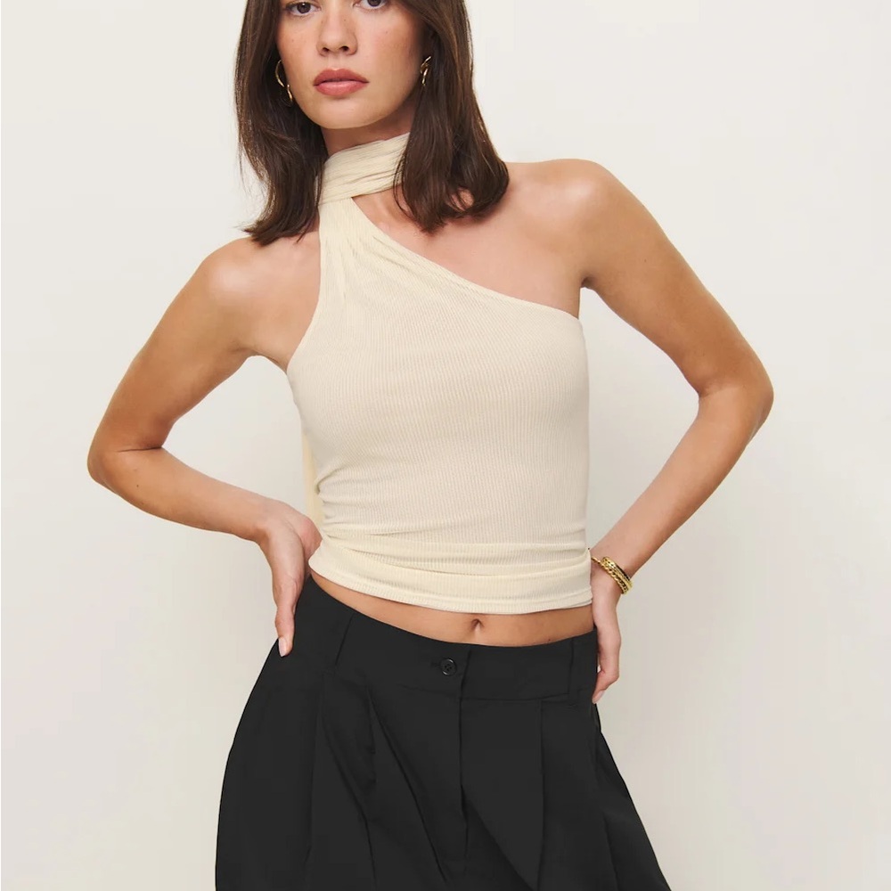 Reformation Ivory Sophie Knit Top